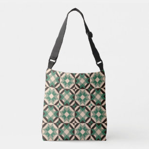 Hemel vol sterren - Geometrisch groen Crossbody Tas