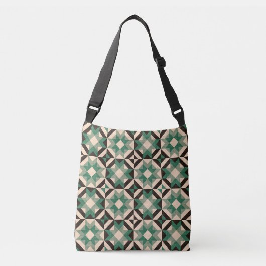 Hemel vol sterren - Geometrisch groen Crossbody Tas (Voorkant)