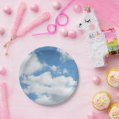 hemel, weer, natuur, wit, blauw, wolk, zonlicht papieren bordje (Feest)