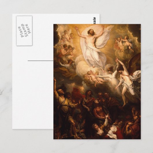 Hemelbeeld van Christus met Angels Briefkaart (Voorkant / Achterkant)