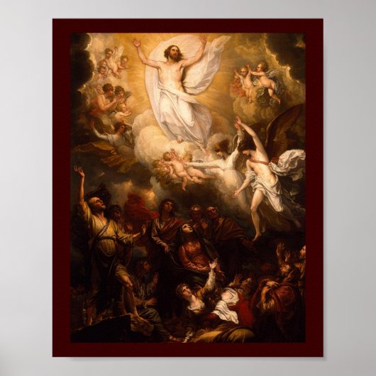 Hemelbeeld van Christus met Angels Poster (Voorkant)