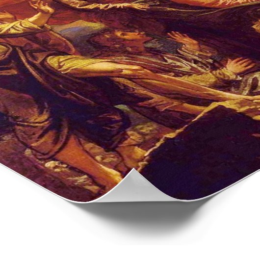 Hemelbeeld van Christus met Angels Poster (Hoek)