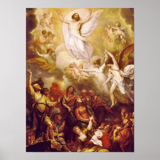 Hemelbeeld van Christus met Angels Poster (Voorkant)