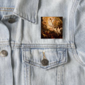 Hemelbeeld van Christus met Angels Vierkante Button 5,1 Cm (In situ)