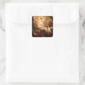 Hemelbeeld van Christus met Angels Vierkante Sticker (Tas)