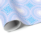 Hemelblauw cirkelpatroon cadeaupapier (Rol Hoek)