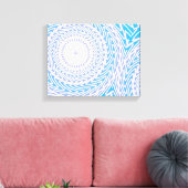 Hemelblauw cirkelpatroon canvas afdruk (Insitu (Woonkamer))