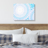 Hemelblauw cirkelpatroon canvas afdruk (Insitu (Slaapkamer))