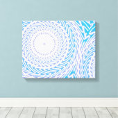 Hemelblauw cirkelpatroon canvas afdruk (Insitu (Houten vloer))