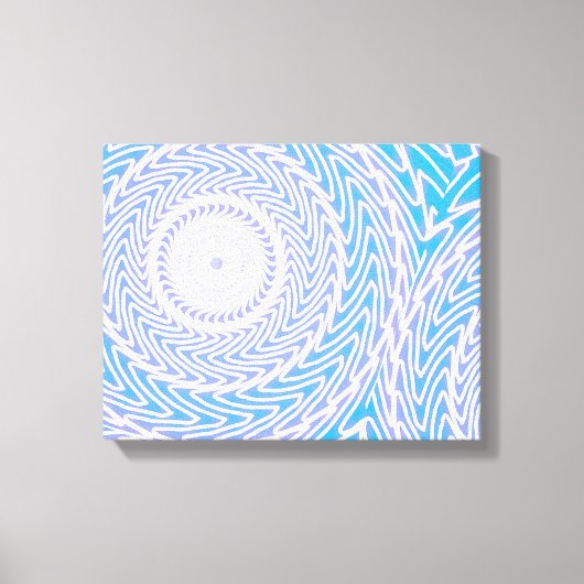 Hemelblauw cirkelpatroon canvas afdruk (Voorkant)
