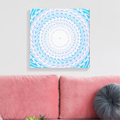 Hemelblauw cirkelpatroon canvas afdruk (Insitu (Woonkamer))