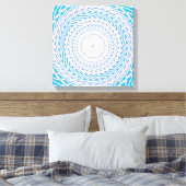 Hemelblauw cirkelpatroon canvas afdruk (Insitu (Slaapkamer))
