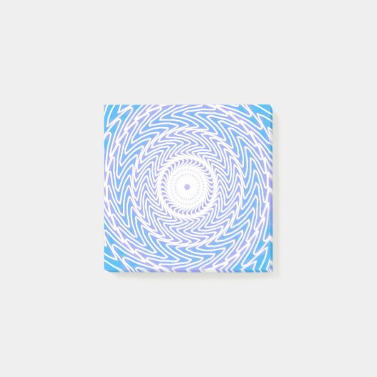 Hemelblauw cirkelpatroon post-it® notes (Voorkant)