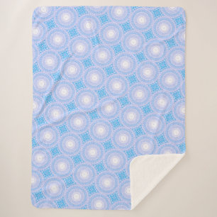 Hemelblauw cirkelpatroon sherpa deken