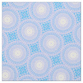 Hemelblauw cirkelpatroon stof (Swatch)