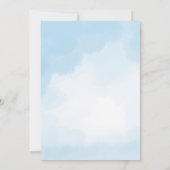 Hemelblauw en ultrasone Baby foto met omlijsting Aankondiging (Achterkant)