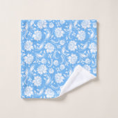 Hemelblauw en witte  damkers bad handdoek (Wasdoekje)