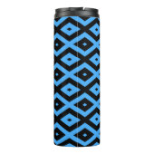 Hemelblauw en zwart diamantpatroon thermosbeker (Achterkant)