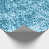 Hemelblauw glanzend weefsel met sequenties, abstra cadeaupapier (Hoek)