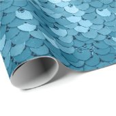 Hemelblauw glanzend weefsel met sequenties, abstra cadeaupapier (Rol Hoek)