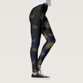 Hemelblauw Goud Zon Maan Sterren Leggings (Rechts)