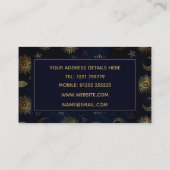 Hemelblauw Goud Zon Maan Sterren Visitekaartje (Achterkant)