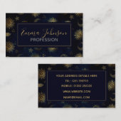 Hemelblauw Goud Zon Maan Sterren Visitekaartje (Voorkant / Achterkant)