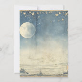  hemelblauw middernacht sterren bruiloft kaart (Achterkant)