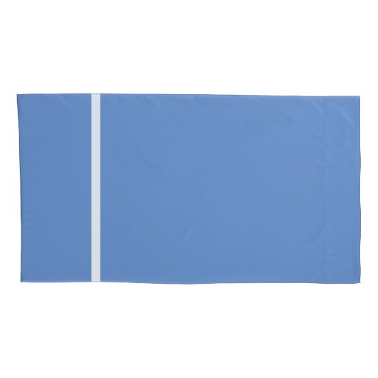 Hemelblauw wit gestreepte afwerking kussensloop (Achterkant-Rechts)