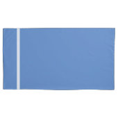 Hemelblauw witte streep trim kussensloop (Voorkant-Links)