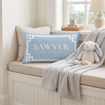 Hemelblauwe Baby Naam Monogram