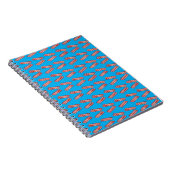 Hemelblauwe baconpatroon notitieboek (Rechterzijde)