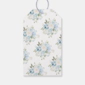 Hemelblauwe bloemenbruiloft bedankt cadeau gunst t cadeaulabel (Achterkant)