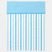 Hemelblauwe en witte geometrische strepen fleece deken (Voorkant)