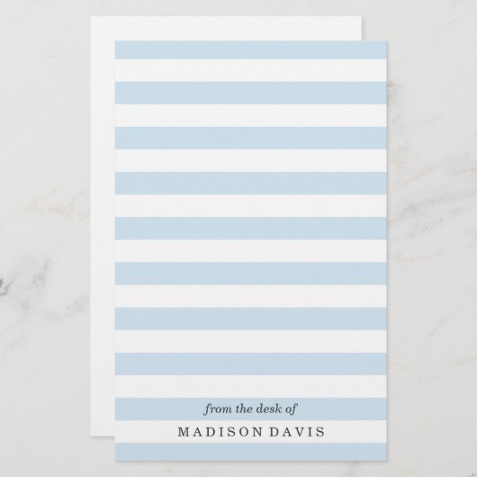 Hemelblauwe en witte strepen | Briefpapier (Voorkant / Achterkant)