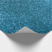 Hemelblauwe glitter cadeaupapier (Hoek)