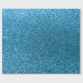 Hemelblauwe glitter cadeaupapier (Vlak)