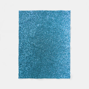 Hemelblauwe glitter fleece deken