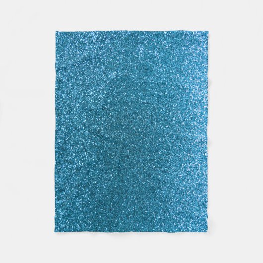 Hemelblauwe glitter fleece deken (Voorkant)