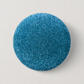 Hemelblauwe glitter ronde button 5,7 cm (Voorkant)