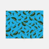 Hemelblauwe jalapenpaprika fleece deken (Voorkant (Horizontaal))