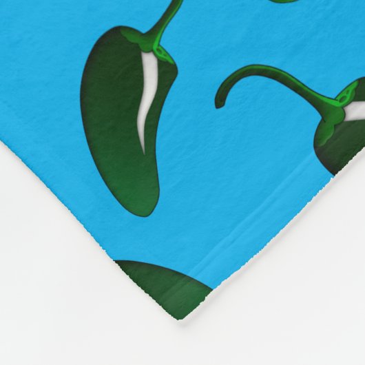 Hemelblauwe jalapenpaprika fleece deken (Hoek)