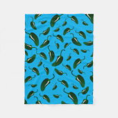 Hemelblauwe jalapenpaprika fleece deken (Voorkant)