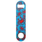 Hemelblauwe krab patroon speed flessenopener (Voorkant)
