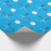 Hemelblauwe lacrosse patroon cadeaupapier (Hoek)