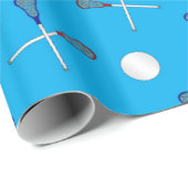 Hemelblauwe lacrosse patroon cadeaupapier (Rol Hoek)