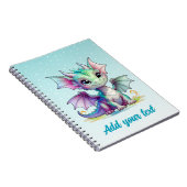 Hemelblauwe Magische Draak - Persoonlijk Notitiebo Notitieboek (Rechterzijde)