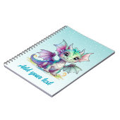 Hemelblauwe Magische Draak - Persoonlijk Notitiebo Notitieboek (Linkerzijde)