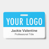 Hemelblauwe PVC Badge Horizontale Personeels ID Na (Voorzijde)
