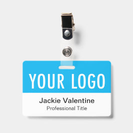 Hemelblauwe PVC Badge Horizontale Personeels ID Na